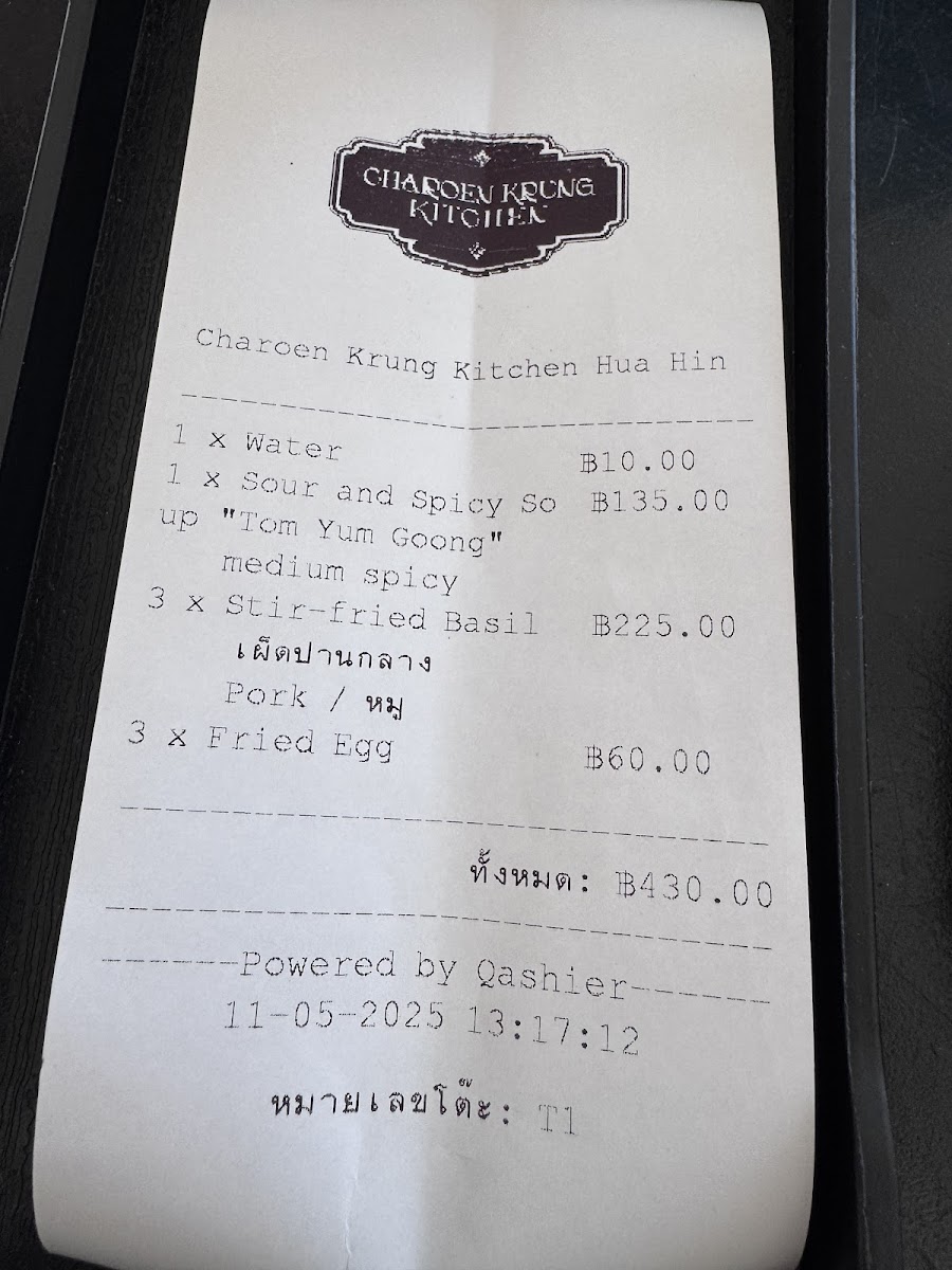 Menu Charoen Krung Kitchen - Thai Street Food Restaurant Hua Hin-3